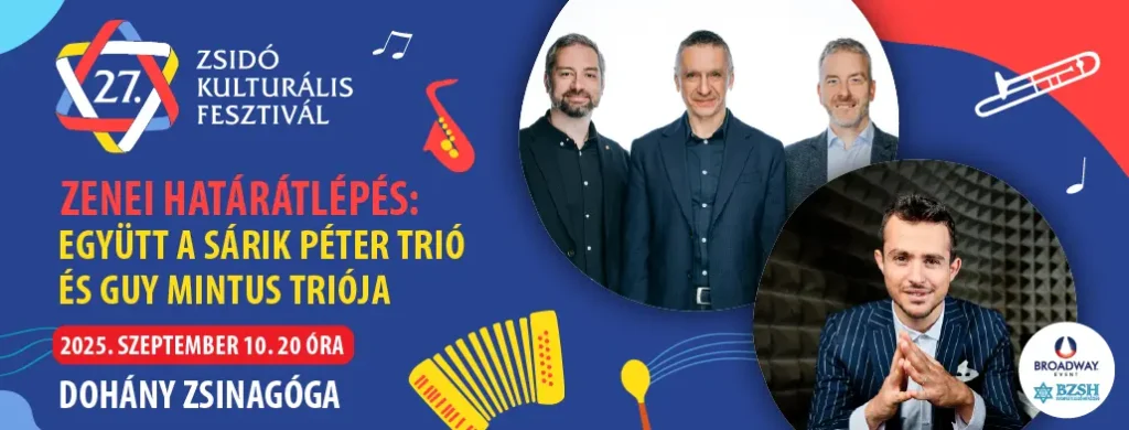 sarik peter trio es guy mintus trio koncert 2025 09 10 dohany zsinagoga zsido kulturalis fesztival broadway jegyiroda